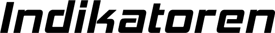 Schwarzer, fetter Text 'Indikatoren' in einer kantigen Schriftart auf einem einfarbigen, grauen Hintergrund.