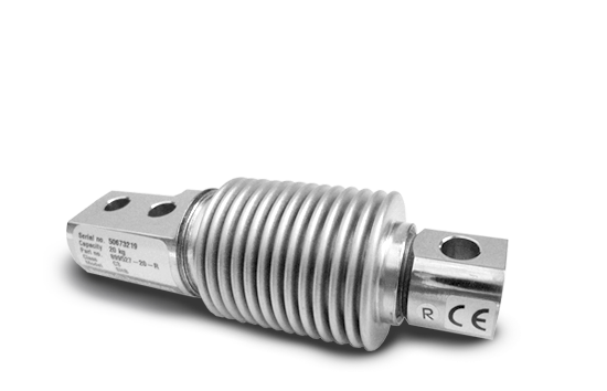 Grauer, zylindrischer Sensor mit geriffelter Oberfläche und rechteckigen Enden, auf grauem Hintergrund. Auf dem Sensor sind Text und das Logo 'RCE' zu erkennen.